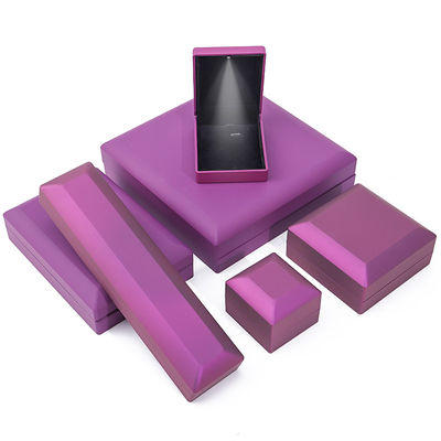 Custom Logo Rectangle Purple LED Gioielleria Box per e Retail in forma rettangolare