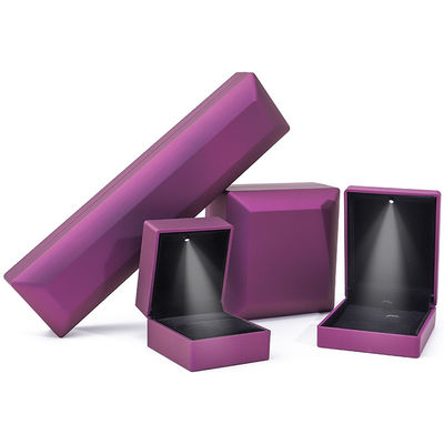 Custom Logo Rectangle Purple LED Gioielleria Box per e Retail in forma rettangolare