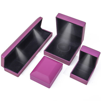 Custom Logo Rectangle Purple LED Gioielleria Box per e Retail in forma rettangolare