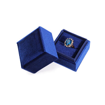 comprare Hanhong Luxury Customized Blue Square Ring Box per carta di fidanzamento di nozze online manufacture