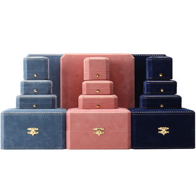 Scatola di gioielli in velluto rettangolare per set di collane e braccialetti di lusso personalizzati