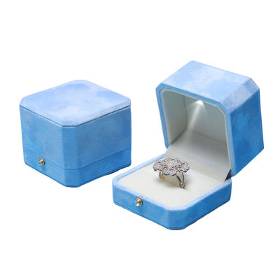 comprare Blue Velvet Octagonal LED Jewelry Boxes Soluzione personalizzata di Hanhong Screen per l'imballaggio online manufacture