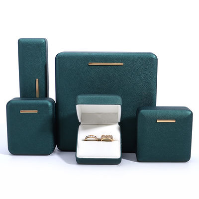 Hanhong Green PU Leather Velvet Jewelry Box per il logo personalizzato e l'imballaggio di lusso