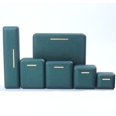 Hanhong Green PU Leather Velvet Jewelry Box per il logo personalizzato e l'imballaggio di lusso