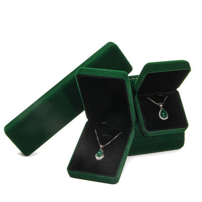 Casella di gioielli di lusso di velluto per imballaggio marrone di alto livello di anello di collana di bracciale