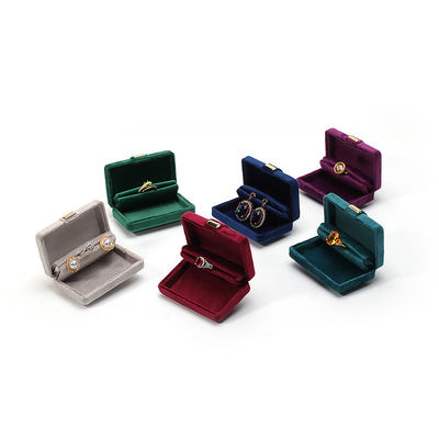 Velvet Hanhong Custom Logo Luxury Green Jewelry Box per orecchini Braccialetto Collare Anello