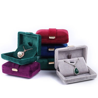 Velvet Hanhong Custom Logo Luxury Green Jewelry Box per orecchini Braccialetto Collare Anello