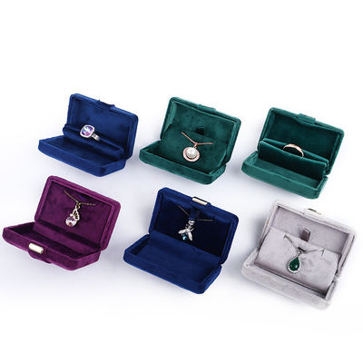 Velvet Hanhong Custom Logo Luxury Green Jewelry Box per orecchini Braccialetto Collare Anello