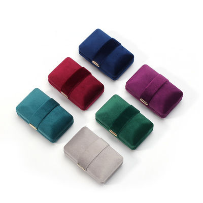 Logo personalizzato Luxury Purple Velvet Jewelry Box per orecchini Bracelet Necklace Ring