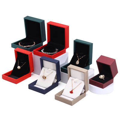 Logo del cliente Casella di imballaggio per gioielli Hanhong Luxury Leather Ring Necklace Jewelry Box