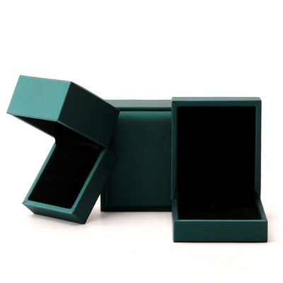 Casella di imballaggio di gioielli di velluto di lusso di lusso Collare e anello in pelle PU verde Hanhong