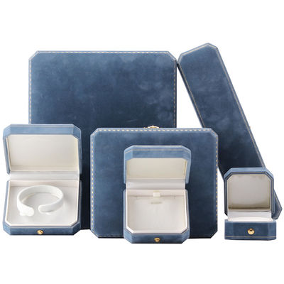 comprare Scatola di gioielli di velluto blu chiaro per l' imballaggio personalizzato di collane e braccialetti di lusso online manufacture