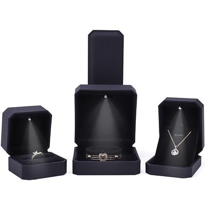 comprare Nuovo logo personalizzato LED gioielleria display box per anelli collane braccialetti e orecchini online manufacture