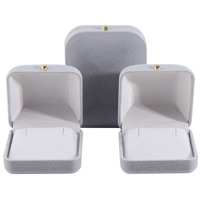 Hanhong Gray Velvet Rectangle Jewelry Box per braccialetti orecchini collana anello personalizzato