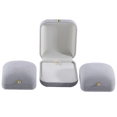 Hanhong Gray Velvet Rectangle Jewelry Box per braccialetti orecchini collana anello personalizzato