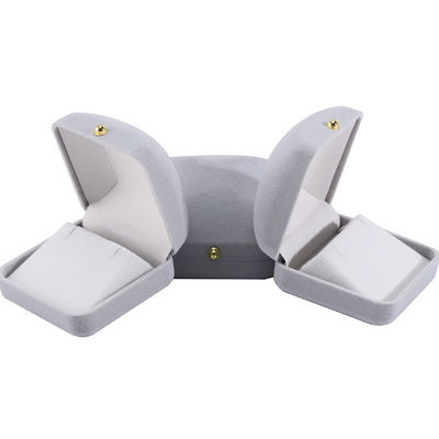 Hanhong Gray Velvet Rectangle Jewelry Box per braccialetti orecchini collana anello personalizzato