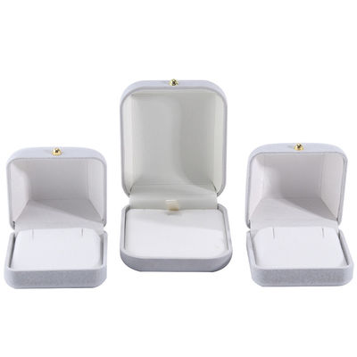 Hanhong Gray Velvet Rectangle Jewelry Box per braccialetti orecchini collana anello personalizzato