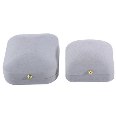 Hanhong Gray Velvet Rectangle Jewelry Box per braccialetti orecchini collana anello personalizzato