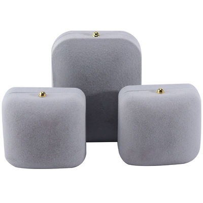 Hanhong Gray Velvet Rectangle Jewelry Box per braccialetti orecchini collana anello personalizzato