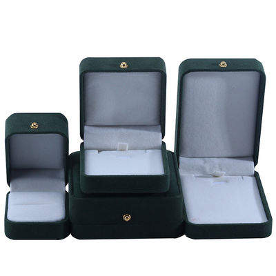 comprare Logo personalizzato Gioielli di velluto verde Scatola di imballaggio per colletto Braccialetto orecchini Anello online manufacture