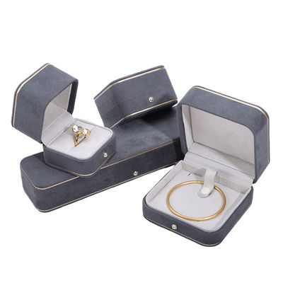 Hot Stamping Logo Hanhong Grigio Custom Jewelry Box per Colletto Braccialetto Orecchini
