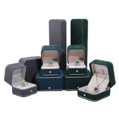 Hot Stamping Logo Hanhong Grigio Custom Jewelry Box per Colletto Braccialetto Orecchini