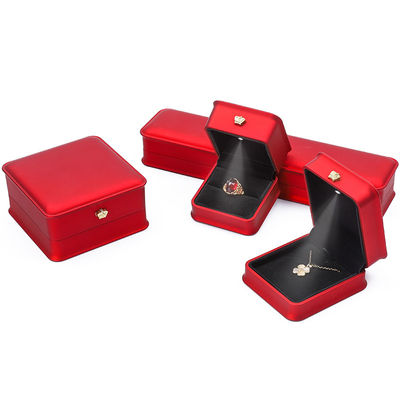 LED luce rosso colore gioielli scatola set, gioielli confezionamento scatola con logo personalizzato