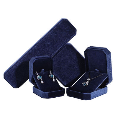 Hanhong Navy Blue Pendant Collare Bracelet Box con Gioielli di velluto coreano