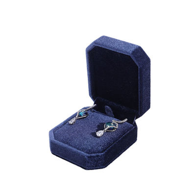 Hanhong Navy Blue Pendant Collare Bracelet Box con Gioielli di velluto coreano
