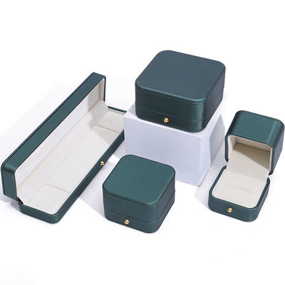 Nuovo stile verde PU pelle gioielleria confezionamento scatola per collana di nozze orecchini anello