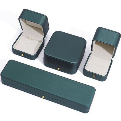 Nuovo stile verde PU pelle gioielleria confezionamento scatola per collana di nozze orecchini anello