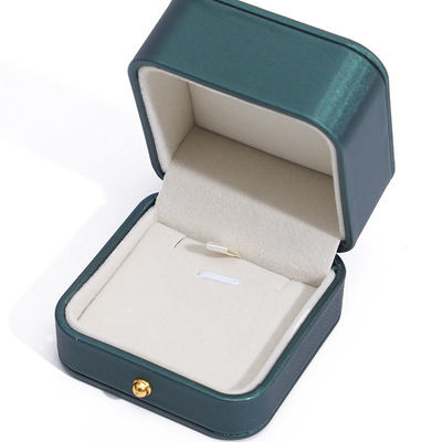 Nuovo stile verde PU pelle gioielleria confezionamento scatola per collana di nozze orecchini anello