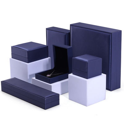 comprare Casella di imballaggio per gioielli di velluto artigianale Hanhong per collana e anello 9*9*4,5 cm Blu PU cuoio online manufacture