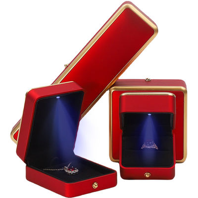 Luxury Red LED Light Up Gioielleria Scatola, Gioielleria Scatole di imballaggio Dimensioni personalizzate