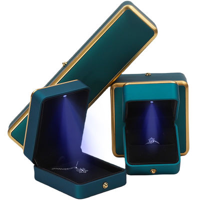 Braccialetto Colletto Anello Orecchini Scatola Gioielleria Con Organizzatore Di Lusso Leggero Blu Peacock