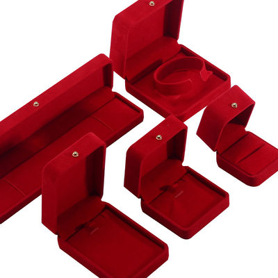 Casella di imballaggio per gioielli di velluto rosso per bracciale per collane per orecchini per cerchioni per cerchioni