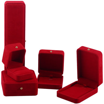 Casella di imballaggio per gioielli di velluto rosso per bracciale per collane per orecchini per cerchioni per cerchioni
