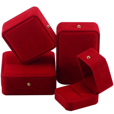 Casella di imballaggio per gioielli di velluto rosso per bracciale per collane per orecchini per cerchioni per cerchioni