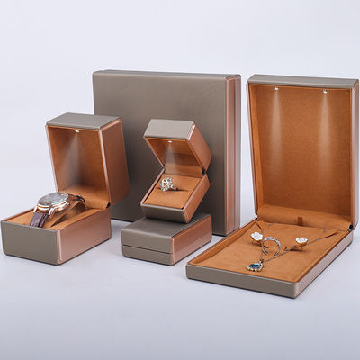 OEM PU cuoio LED gioielleria scatola, Handy Quadrato gioielleria lussuosa confezione scatola set