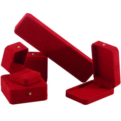Casella di imballaggio per gioielli di velluto rosso per bracciale per collane per orecchini per cerchioni per cerchioni