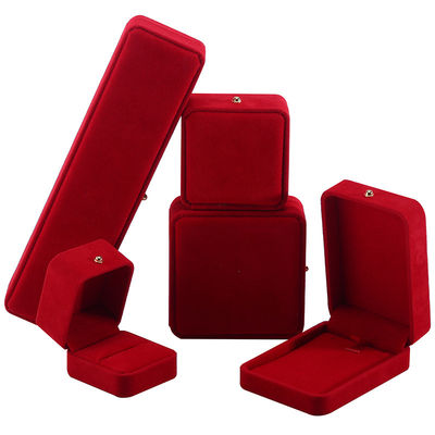 Casella di imballaggio per gioielli di velluto rosso per bracciale per collane per orecchini per cerchioni per cerchioni