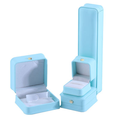 Gioielli in Cyan con Crown Design Hanhong Custom Logo Luxury PU Leather Suit Box