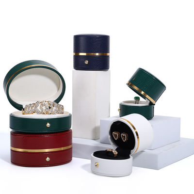 Organizzatore di gioielli in pelle PU verde personalizzabile Ideale per i viaggi
