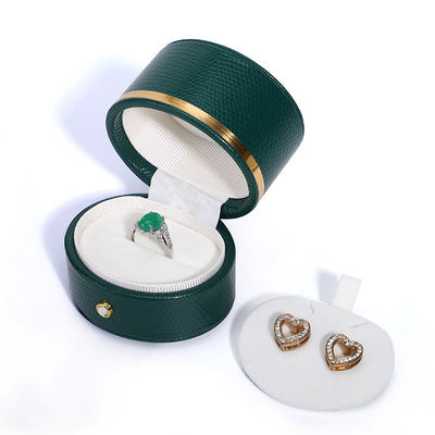 Organizzatore di gioielli in pelle PU verde personalizzabile Ideale per i viaggi