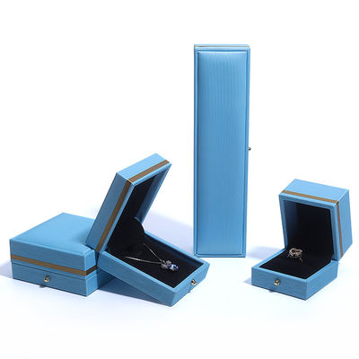 Hanhong Custom Blue Leather Jewelry Box per Ring Collare Bracelet Wedding Contattaci
