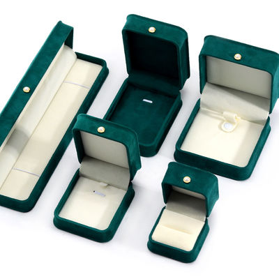 9*9*4.5cm Green Velvet Ring Jewelry Box per l'imballaggio di orecchini per braccialetti personalizzati