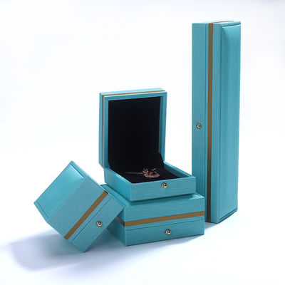 Hanhong Custom Blue Leather Jewelry Box per Ring Collare Bracelet Wedding Contattaci
