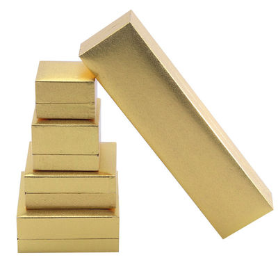 Manifattura all'ingrosso Casella di gioielli di lusso personalizzata Custom high end Colletto Bracciale Orecchini Anello set di gioielli Imballaggio carta cartonata giallo flip Gioielli con logo