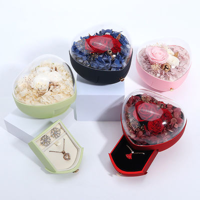 Logo personalizzato in forma di cuore gioielli cassetto rosso fiore box per anello