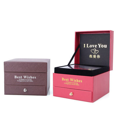 Dimensione personalizzata Luxury Quadratura Gioielleria Box Gioielleria Gift Wrapping Box Con Rose